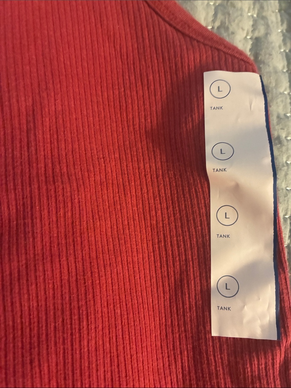 Universal Thread Ribbed Red Scoop Neck Tank Top - Picture 5 of 5